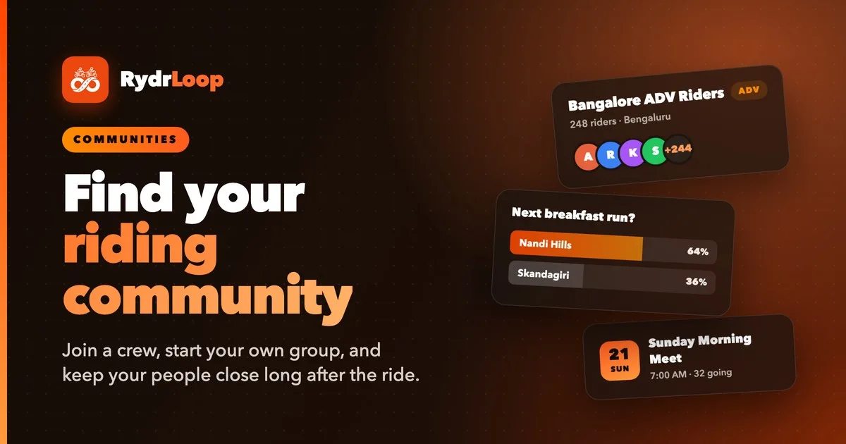 Riders in a RydrLoop community group